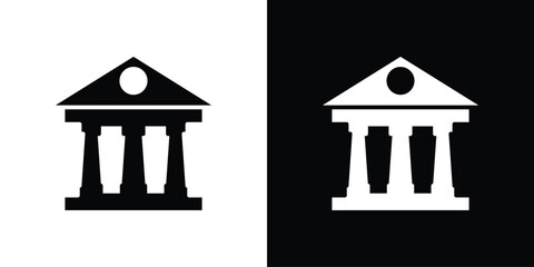 Courthouse icon collection. Flat illustration of vector icon
