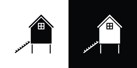 Chicken coop icon collection. Flat illustration of vector icon © Natubhai