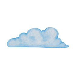 Airy blue clouds. Vector graphics.