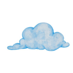Airy blue clouds. Vector graphics.