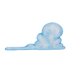 Airy blue clouds. Vector graphics.