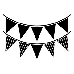 A set of bunting flags vector, a unique bunting flags design, a vector of bunting flags, a simple bunting flags collection art, a bunting flags symbol isolated