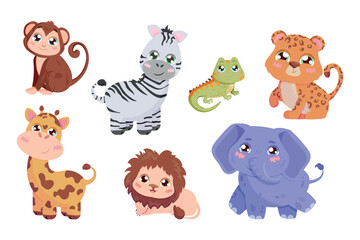 Cute safari vector animals character