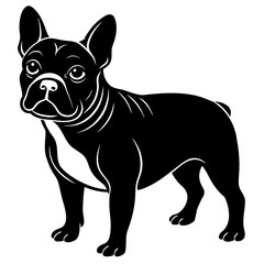 Fototapeta premium French bulldog vector, a bulldog art design, vector of a stylish dog animal, simple dog art, a French bulldog isolated