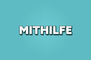 Obraz premium Mithilfe (Help) - A turquoise banner illustration with white text.
