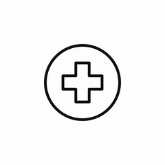 medical cross outline icon sign vector