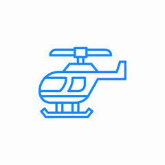 side view helicopter icon sign vector