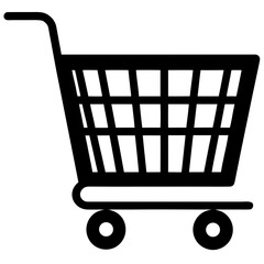 Shopping trolley icon vector, a Shopping trolley silhouette, Vector of Shopping trolley art, a Shopping trolley black silhouette vector isolated