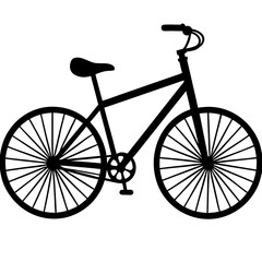 Obraz premium Bicycle icon vector, a Bicycle silhouette, Vector of Bicycle art, a Bicycle black silhouette vector isolated