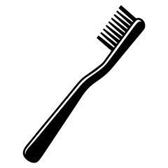 Toothbrush icon vector, a toothbrush silhouette, Vector of toothbrush art, toothbrush black silhouette vector isolated
