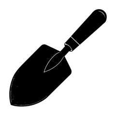Trowel icon vector, a trowel silhouette, Vector of trowel art, trowel black silhouette vector isolated