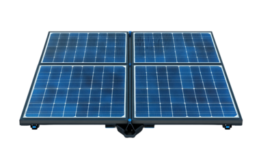 Flat vector illustration of a foldable solar panel charger with exposed wiring designed for portable eco friendly power generation isolated on transparent background PNG