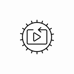 sun play icon sign vector