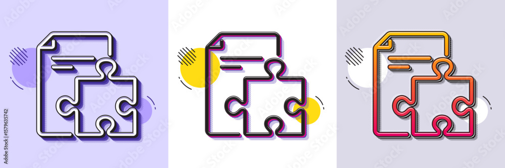 Poster strategy line icon. halftone dotted pattern. gradient icon with grain shadow. technical instruction 