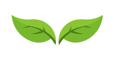 Fototapeta premium Green Leaf Logo Variations with Subtle Shadows