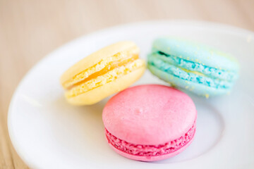 French colorful macarons