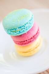 French colorful macarons