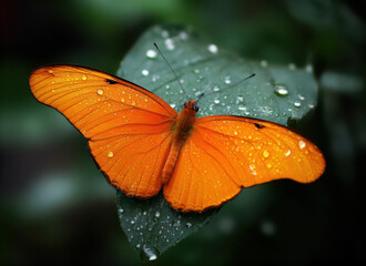 Dryas iulia, commonly called the Julia butterfly, Julia heliconian, the flame, or flambeau