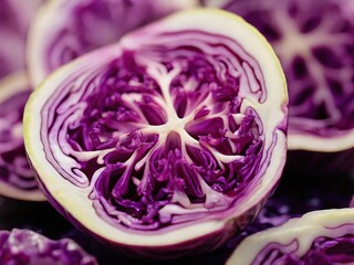 Obraz premium red cabbage cut in half