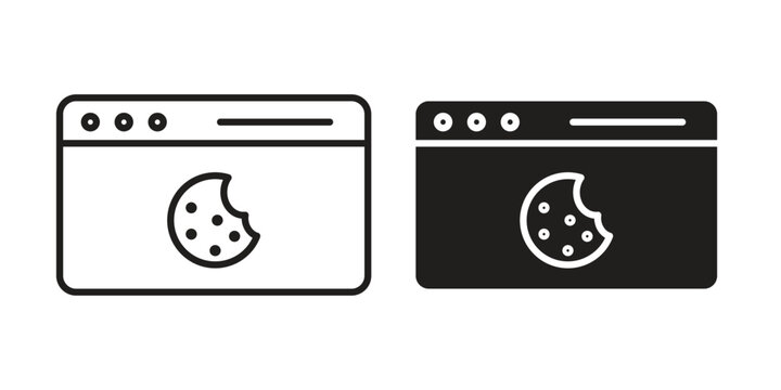 web Cookies icon vector modern flat and stroke designs