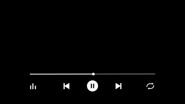 animation Music player progress bar overlay video template