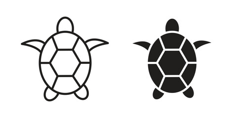 Obraz premium Sea turtle icon vector modern flat and stroke designs