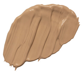 Foundation cream smear isolated on transparent background.