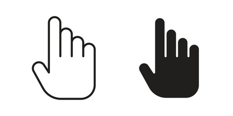 Pointing hand icon vector modern flat and stroke designs