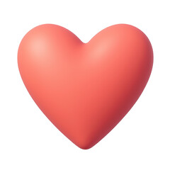 3D Rendered Pink Heart on transparent Background