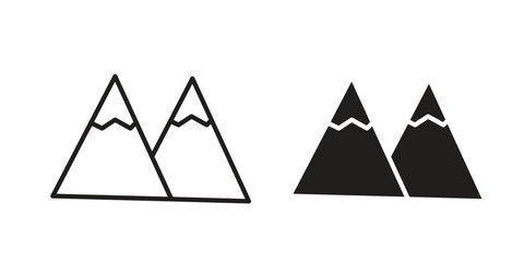 Mountain icon vector modern flat and stroke designs