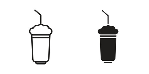 Milkshake icon vector modern flat and stroke designs