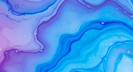 Fototapeta premium Fluid art abstract background with blue and purple shades, creative wave pattern