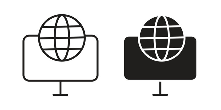 Domain icon vector modern flat and stroke designs