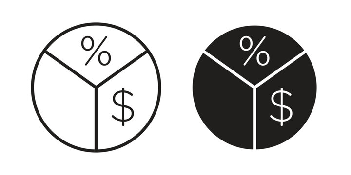 Dividend yield icon vector modern flat and stroke designs