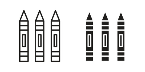 Crayon icon vector modern flat and stroke designs