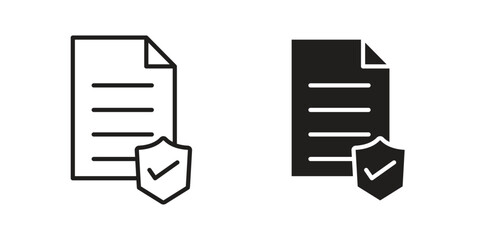 Contract coverage icon vector modern flat and stroke designs