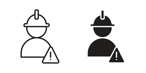 Construction risk icon vector modern flat and stroke designs