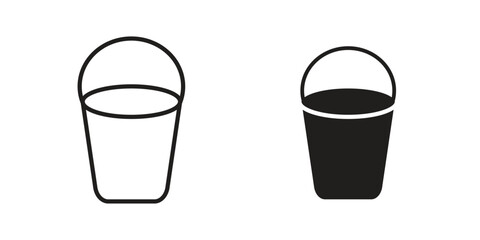 Bucket icon vector modern flat and stroke designs