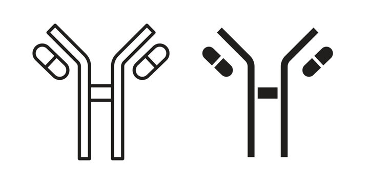 Antibody icon vector modern flat and stroke designs