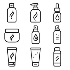 Bottle hair protectant can tube jar product styling mousse icon icons vector
