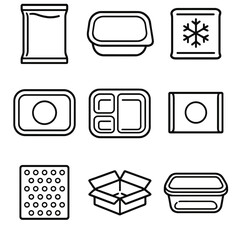 Kit packaging foil tray portion icon pack meal seal vector divider