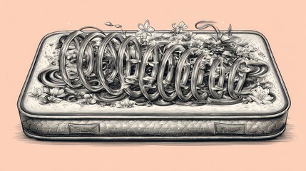 Ornate spring-like objects in a container