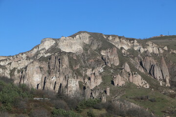 mountain in the cave town of khndzoresk in armenia