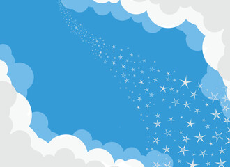 blue background with cloud for banner and advertising