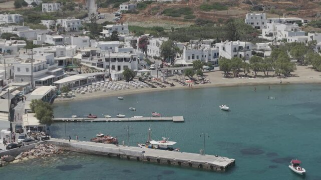 Zoom video of Pollonia village in Milos, Greece D-Log M profile 3x telephoto professional video