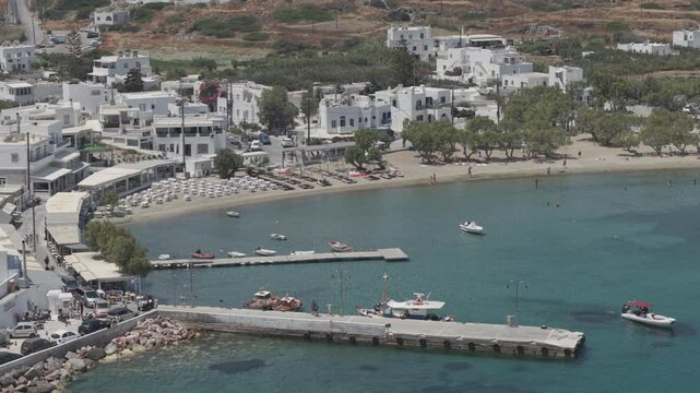 Zoom video of Pollonia village in Milos, Greece D-Log M profile 3x telephoto professional video