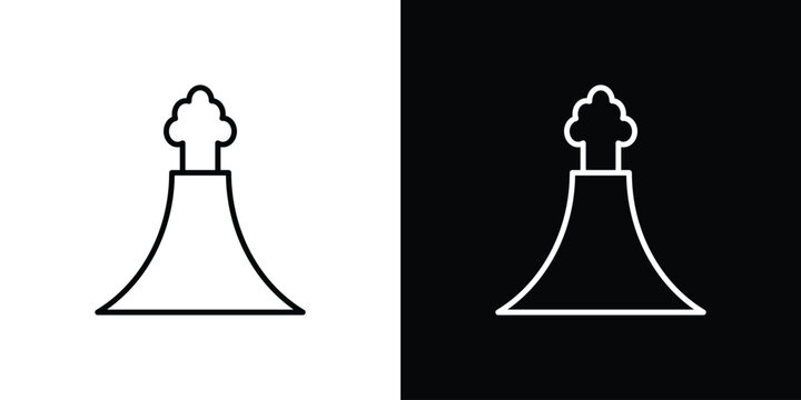 Volcano icon in trendy stroke liner style. Set of Website icon vector.