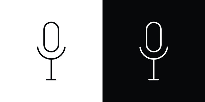 Voice recognition icon in trendy stroke liner style. Set of Website icon vector.