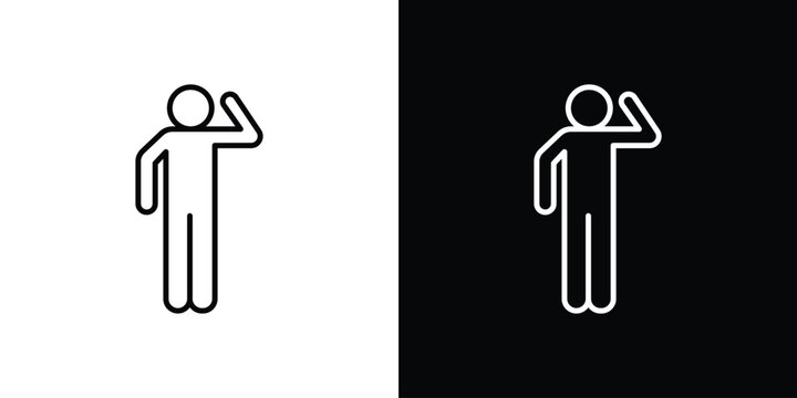 Salute icon in trendy stroke liner style. Set of Website icon vector.