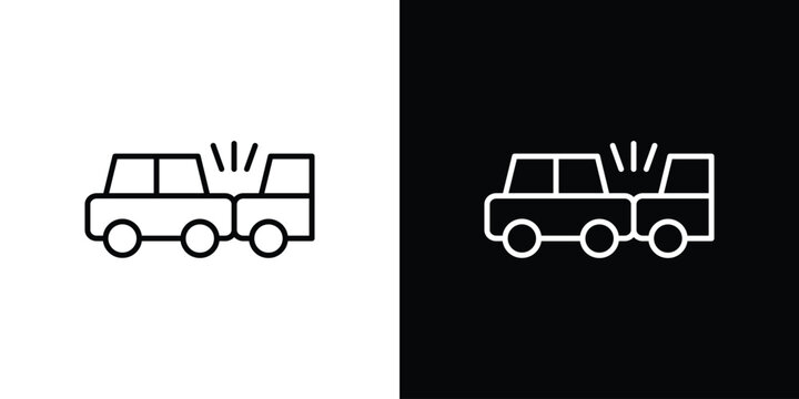 Rear end collision icon in trendy stroke liner style. Set of Website icon vector.